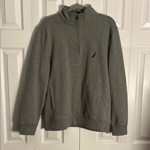 Nautica Men's Gray Quarter-Zip Sweater